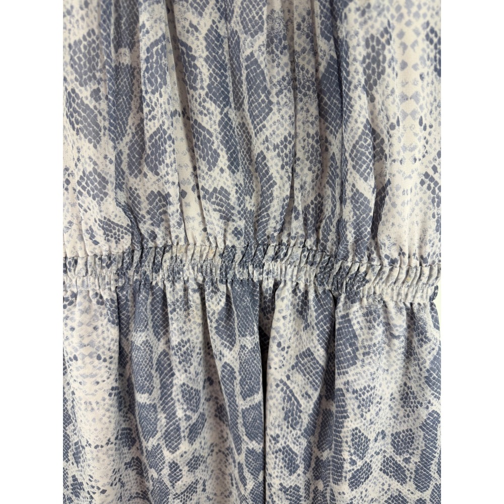 Joie Snakeskin Print Halter Mini Dress Blue Pleated Racerback‎ Small - Picture 3 of 9